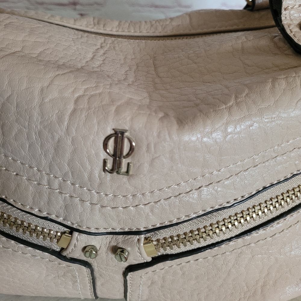 J Lo Beige Satchel Purse Cross Body Strap - Picture 2 of 11